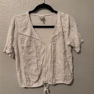 Belle Du Jour Ivory Textured Blouse